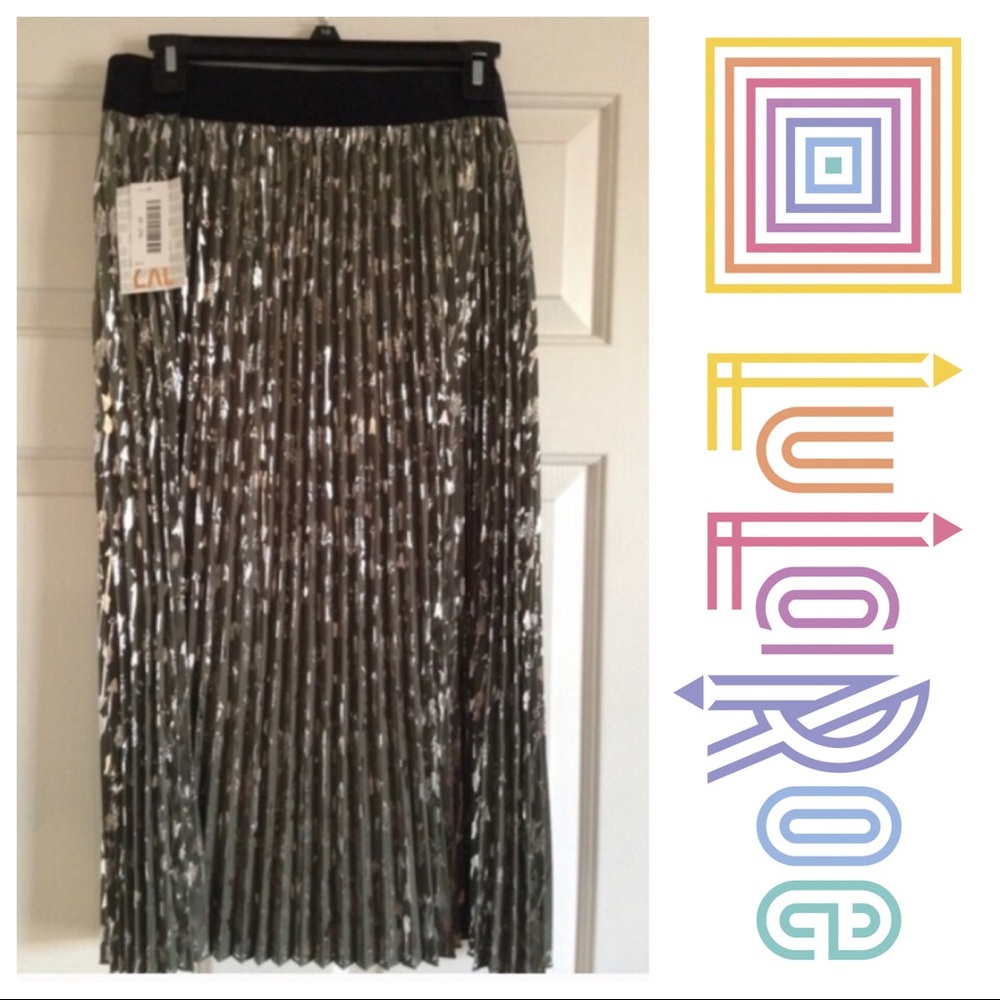 🌷 NWT! Lularoe Olive/Silver Jill Skirt